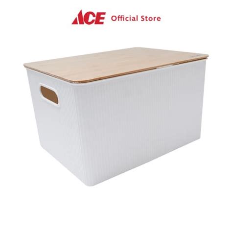 Jual Ace Stora X X Cm Kotak Penyimpanan Dengan Tutup Bambu