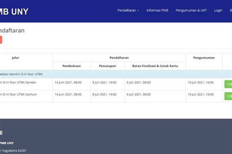 Cara Cek Pengumuman Seleksi Mandiri Sm Uny Jalur Skor Utbk