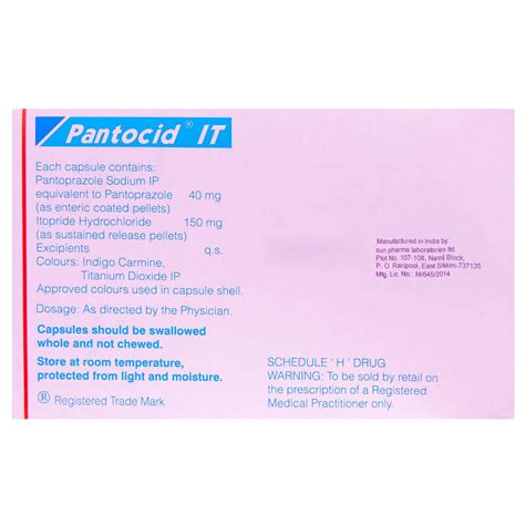 Pantocid It Capsule 10s Price Uses Side Effects Composition