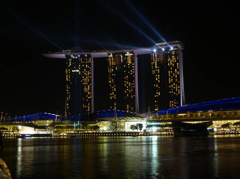 Tapety město panoráma města záliv noc architektura Singapore