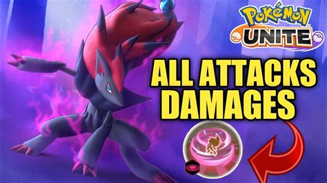 Zoroark All Attacks And Moves Damages Zoroark Pokemon Unite