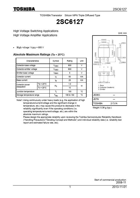 2SC6127 Transistor Datasheet Distribuidor Stock Y Mejor Precio