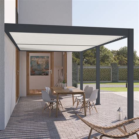 Pergola Bioclimatique adossée 3x6M lames orientables en aluminium