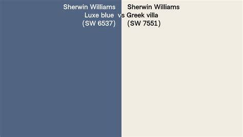 Sherwin Williams Luxe Blue Vs Greek Villa Side By Side Comparison