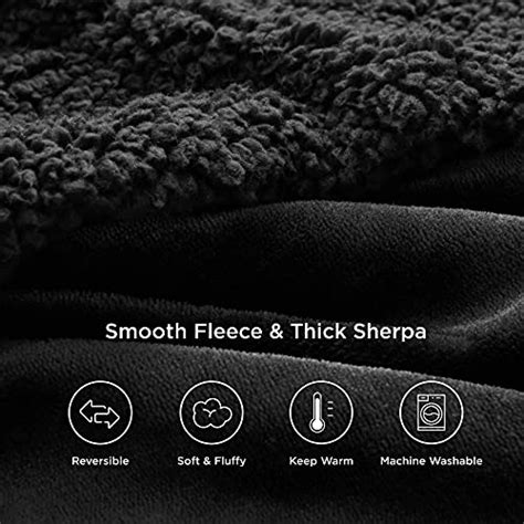 Bedsure Sherpa Fleece Blankets Twin Size Black Thick Fuzzy Warm Soft