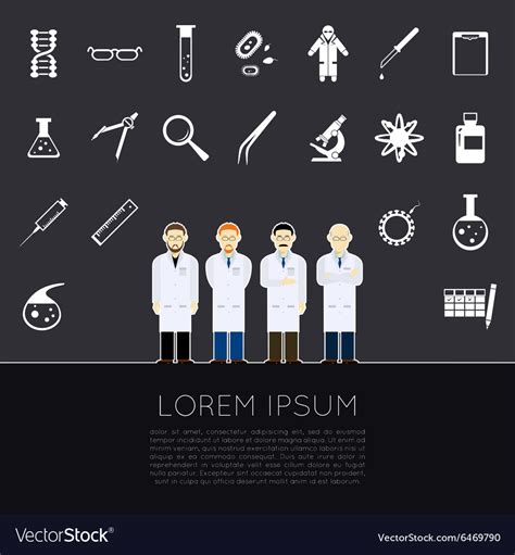 Scientists Icons Royalty Free Vector Image Vectorstock