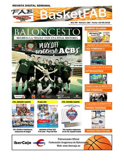 revista 182 Federación Aragonesa de Baloncesto