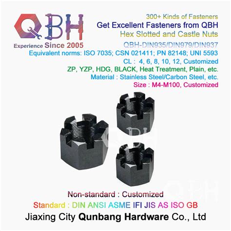 Qbh Hexagon Slotted And Castle Nuts Din China Hexagon Slotted