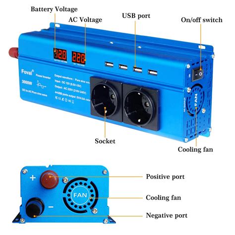 Чиста синусоїда 3000W 4000W 5000W 8000W піковий постійний струм 12V до ...