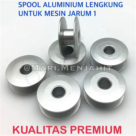 Spull Spool Bobbin Aluminium Lengkung Rata Mesin Jahit Industri