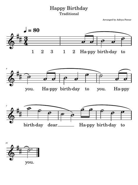 Happy_Birthday Note Names | PDF