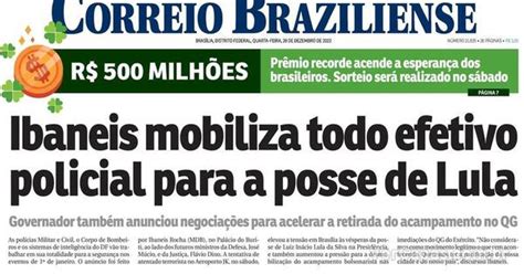 Capa Correio Braziliense Quarta De Dezembro De