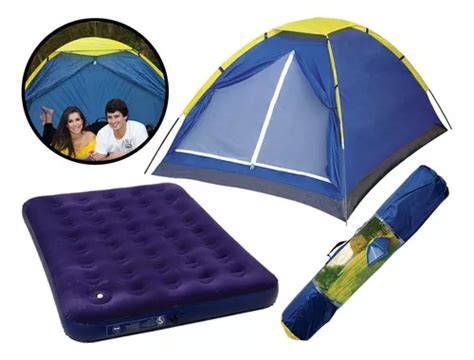 Barraca Iglu Camping Pessoas Colch O De Ar Casal Mor Cor Barraca