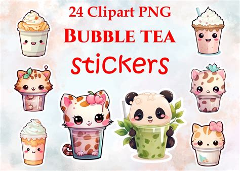 Sticke Bubble Tea Png Kawaii Sticker Graphic By Megaprezencik