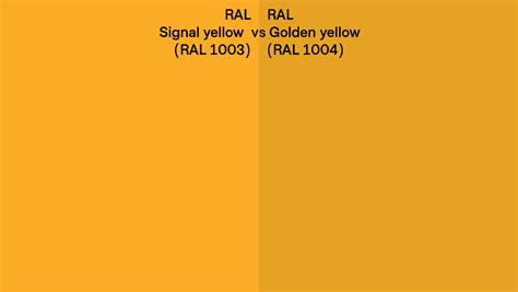RAL Signal yellow vs Golden yellow side by side comparison