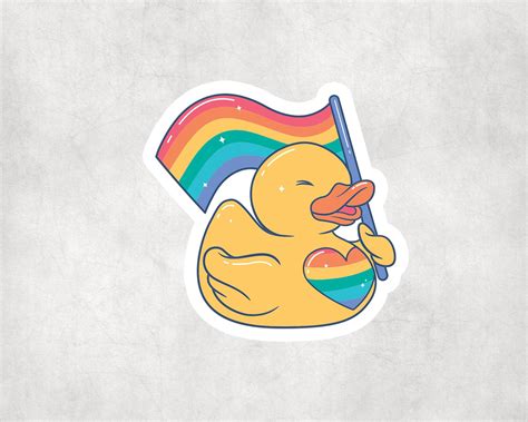 Lgbtq Pride Month Rainbow Duck Vinyl Sticker Laptop Decals Etsy