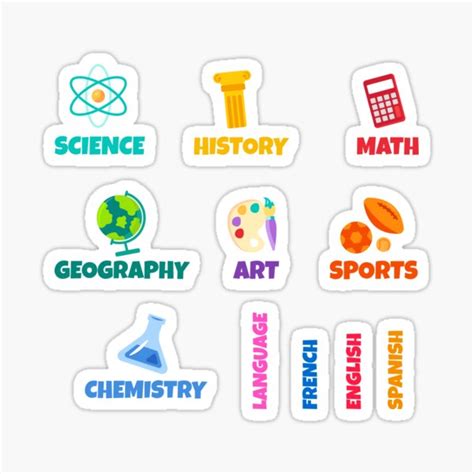 "School Subject Labels pack for students - Back to School Supplies (languages - sports - science ...