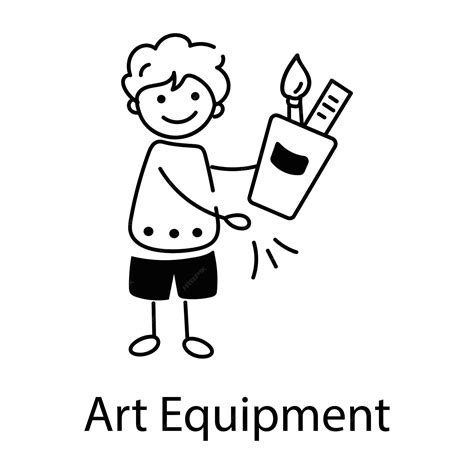 Premium Vector Heres A Doodle Icon Of Kid Art Equipment