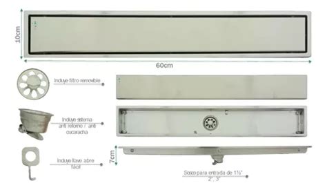 Rejilla Piso Sifón Oculto De 60cm En Acero 141 000 en Usme Bogotá D