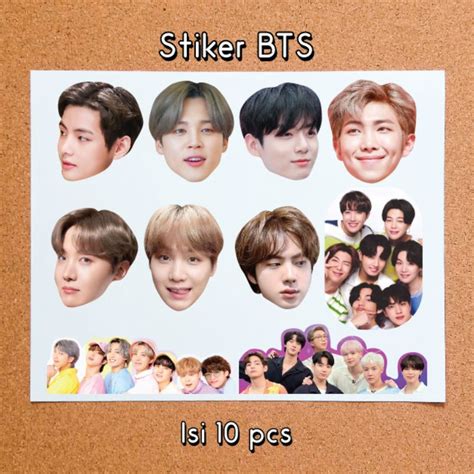 Jual STIKER BTS ISI 10 TEMPELAN JIMIN TAEHYUNG V JUNGKOOK RM JHOPE SUGA