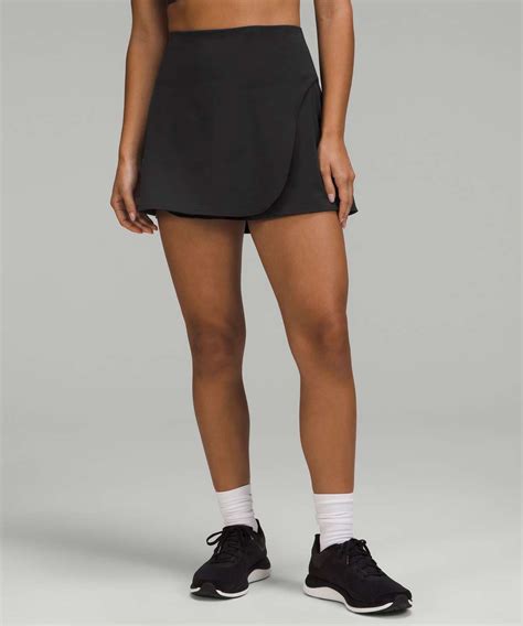 Lululemon Tennis and Golf High-Rise Wrap Skirt - Black - lulu fanatics