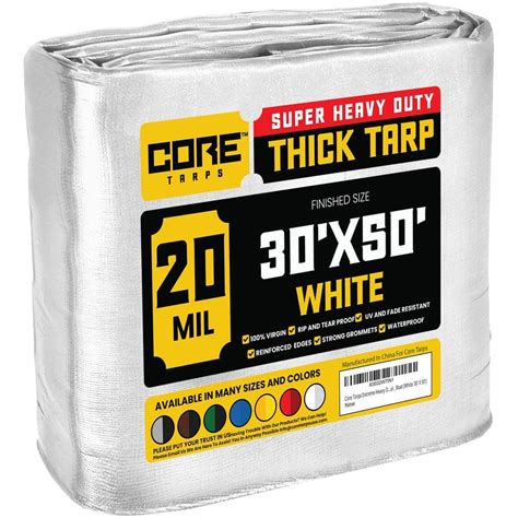 Reviews For Core Tarps Ft X Ft White Mil Heavy Duty