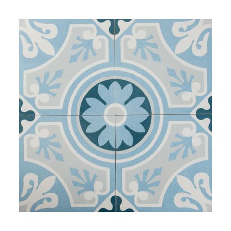 Modamo Arte Bennour Blue 8 In X 8 In Porcelain Floor And Wall Tile From