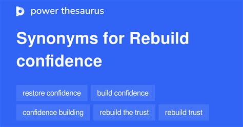 Rebuild Confidence Synonyms 43 Words And Phrases For Rebuild Confidence