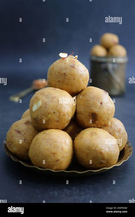 Indian Traditional Sweet Food Besan Ke Laddu Made Using Gram Flour