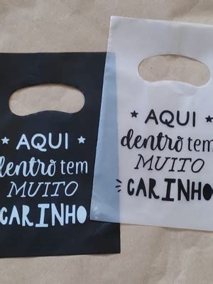 Sacolas Plasticas X Frases De Carinho Fixas Cor Compre