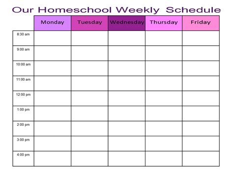 35 Editable Homeschool Schedule Templates Free