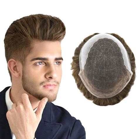 Amazon Men Toupee Swiss Lace Hair System For Men Real Human Hair