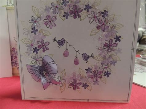 Handmade Greeting Card Playful Wreath Stamped With Peg Stamps From