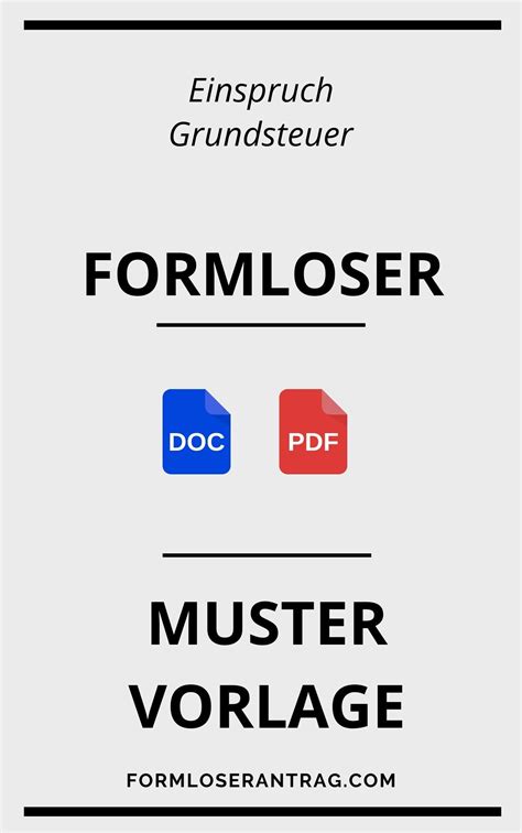 Formloser Einspruch Grundsteuer Vorlage Und Muster