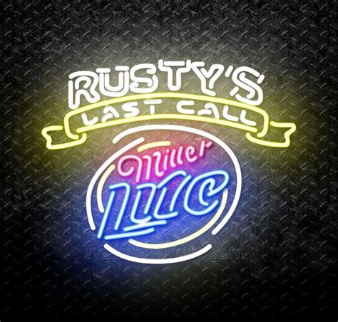 Miller Lite Rustys Last Call Neon Sign For Sale // Neonstation