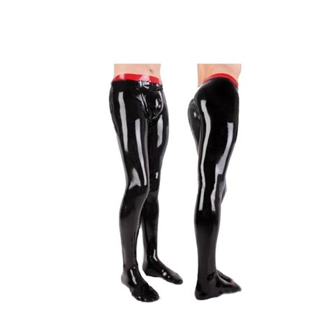 Latex Rubber Men Fashion Black Trousers Cool Stylish Pants 04mm Size Xxs~xxl On