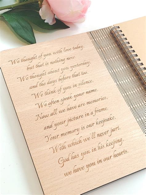 Personalised Wooden Memorial Book Book Of Condolence Funeral Etsy