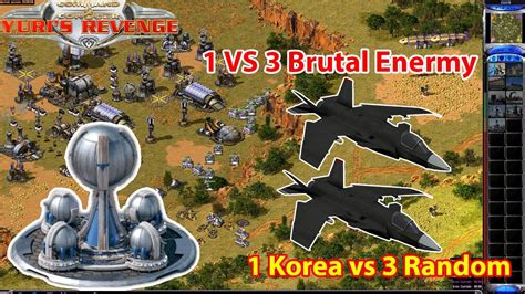 Yuris Revenge Cncnet Four Corners Map 1 Vs 3 Brutal Enermy Korea Vs Random Superweapon Youtube