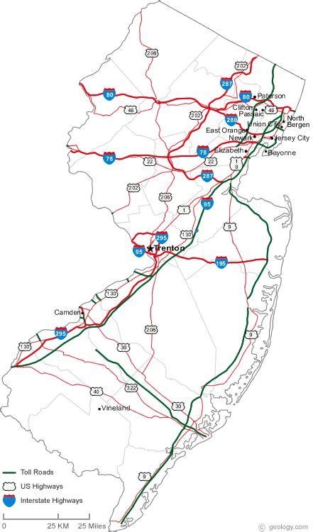 map of New Jersey cities | Map, New jersey, Jersey city