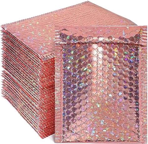 Amazon Fulmoon 30 Pieces Holographic Bubble Mailers 4x8 Inch