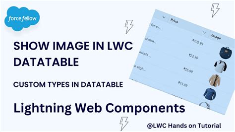 Show Image In Lwc Datatable Custom Types Salesforce Lwc Youtube