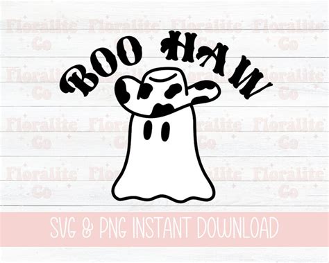 Boo Haw SVG PNG Cowboy Ghost Svg Halloween Svg Funny Etsy