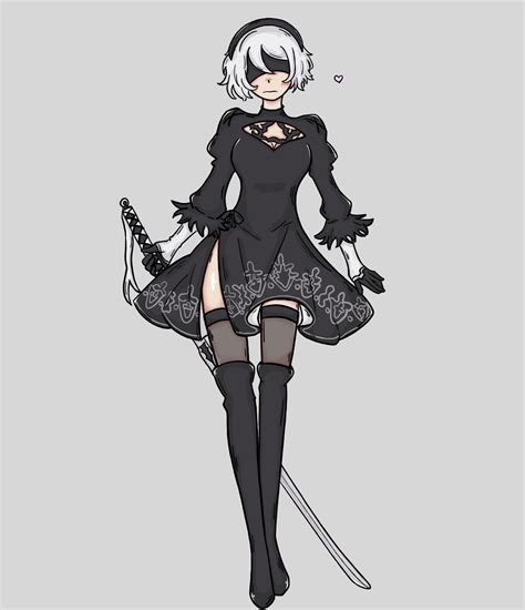 2b Nierautomata Drawing Art Print Fanart Etsy