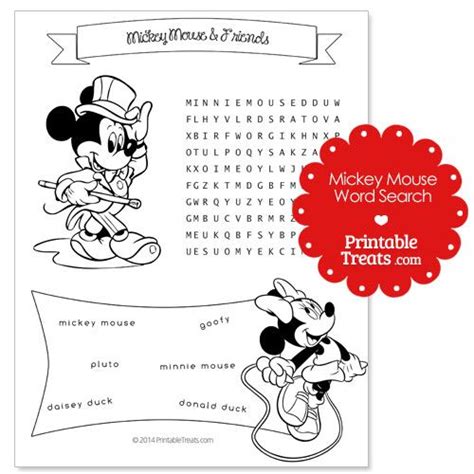 Printable Mickey Mouse Word Search Mickey Mouse Mickey Mouse Party