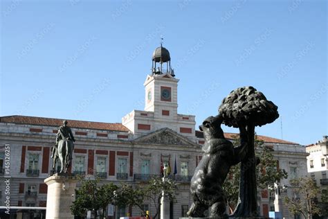 Puerta del Sol Madrid with bear and statue Stock Photo | Adobe Stock