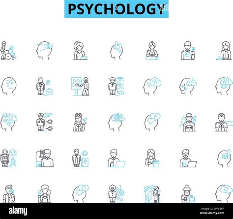 Psychology Linear Icons Set Perception Memory Emotion Cognition