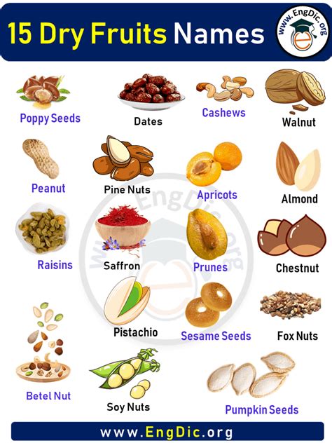 24+ Most Popular Dry Fruits Name List with Pictures – EngDic