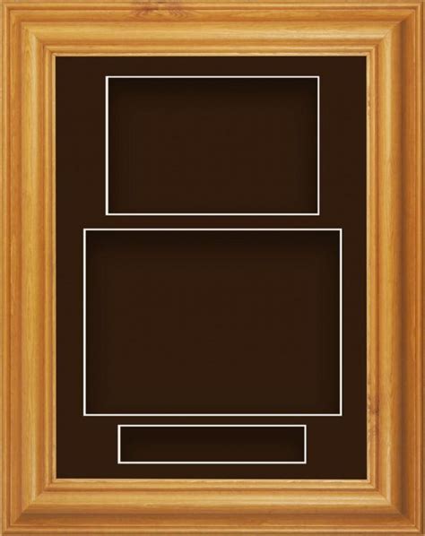 12x9 Honey Pine Wood Deep Box Display Frame Brown Portrait