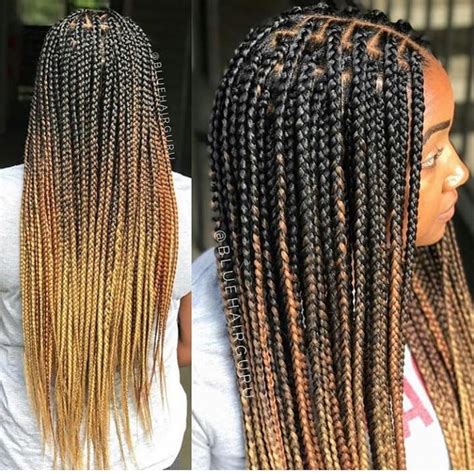 Ombre Knotless Box Braids With Color