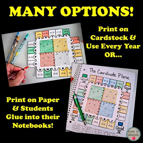 The Coordinate Plane Puzzle Activity Math Interactive Notebooks Paper